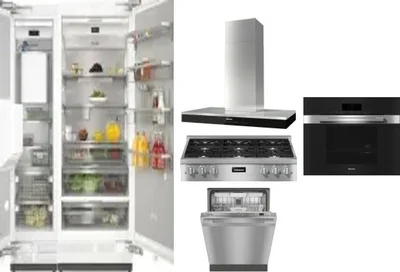 6 Piece Package Includes Refrigerator, Freezer, Cooktop, Wall Oven, Hood And Dishwasher