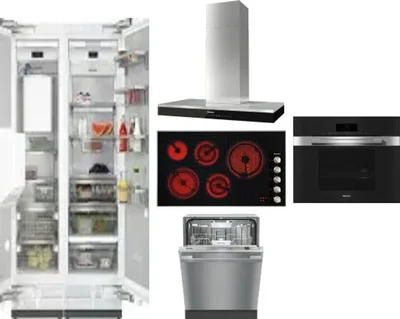 6 Piece Package Includes Refrigerator, Freezer, Cooktop, Wall Oven, Hood And Dishwasher