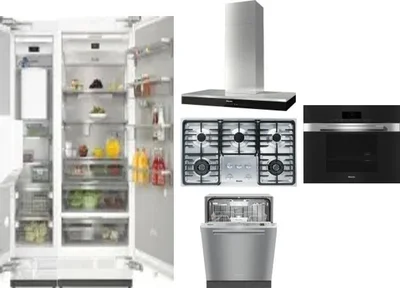 6 Piece Package Includes Refrigerator, Freezer, Cooktop, Wall Oven, Hood And Dishwasher