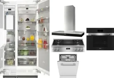 6 Piece Package Includes Refrigerator, Freezer, Cooktop, Wall Oven, Hood And Dishwasher