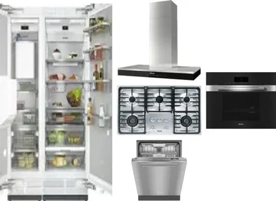 6 Piece Package Includes Refrigerator, Freezer, Cooktop, Wall Oven, Hood And Dishwasher