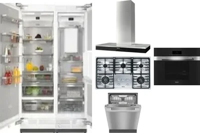 6 Piece Package Includes Refrigerator, Freezer, Cooktop, Wall Oven, Hood And Dishwasher