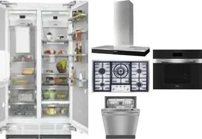 6 Piece Package Includes Refrigerator, Freezer, Cooktop, Wall Oven, Hood And Dishwasher