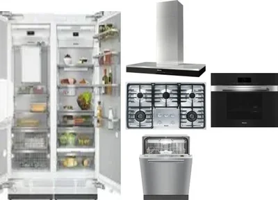 6 Piece Package Includes Refrigerator, Freezer, Cooktop, Wall Oven, Hood And Dishwasher
