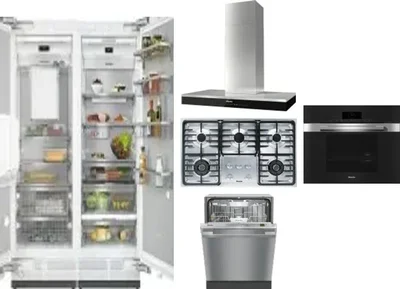 6 Piece Package Includes Refrigerator, Freezer, Cooktop, Wall Oven, Hood And Dishwasher