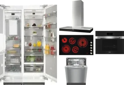 6 Piece Package Includes Refrigerator, Freezer, Cooktop, Wall Oven, Hood And Dishwasher