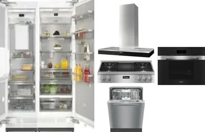 6 Piece Package Includes Refrigerator, Freezer, Cooktop, Wall Oven, Hood And Dishwasher
