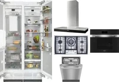 6 Piece Package Includes Refrigerator, Freezer, Cooktop, Wall Oven, Hood And Dishwasher