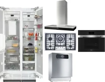 6 Piece Package Includes Refrigerator, Freezer, Cooktop, Wall Oven, Hood And Dishwasher