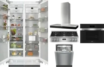 6 Piece Package Includes Refrigerator, Freezer, Cooktop, Wall Oven, Hood And Dishwasher