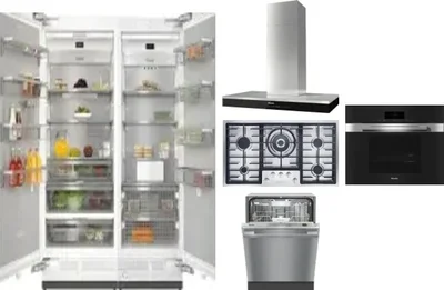6 Piece Package Includes Refrigerator, Freezer, Cooktop, Wall Oven, Hood And Dishwasher