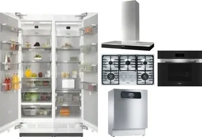 6 Piece Package Includes Refrigerator, Freezer, Cooktop, Wall Oven, Hood And Dishwasher