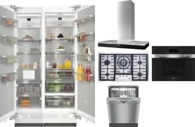 6 Piece Package Includes Refrigerator, Freezer, Cooktop, Wall Oven, Hood And Dishwasher