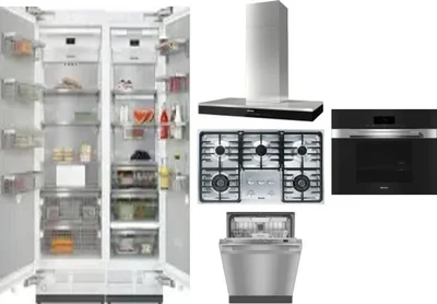 6 Piece Package Includes Refrigerator, Freezer, Cooktop, Wall Oven, Hood And Dishwasher