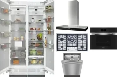 6 Piece Package Includes Refrigerator, Freezer, Cooktop, Wall Oven, Hood And Dishwasher