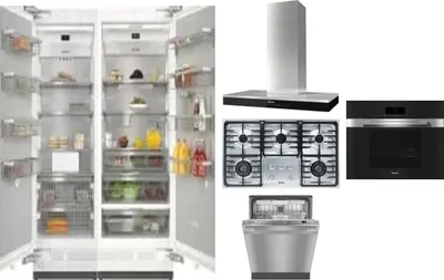 6 Piece Package Includes Refrigerator, Freezer, Cooktop, Wall Oven, Hood And Dishwasher