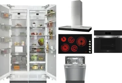 6 Piece Package Includes Refrigerator, Freezer, Cooktop, Wall Oven, Hood And Dishwasher