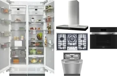 6 Piece Package Includes Refrigerator, Freezer, Cooktop, Wall Oven, Hood And Dishwasher
