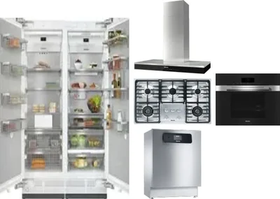 6 Piece Package Includes Refrigerator, Freezer, Cooktop, Wall Oven, Hood And Dishwasher