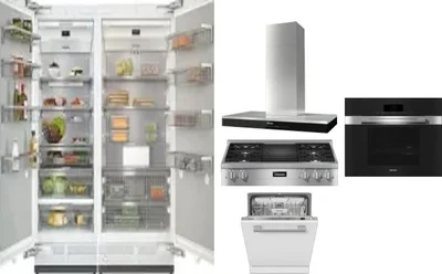 6 Piece Package Includes Refrigerator, Freezer, Cooktop, Wall Oven, Hood And Dishwasher