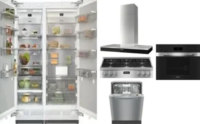 6 Piece Package Includes Refrigerator, Freezer, Cooktop, Wall Oven, Hood And Dishwasher