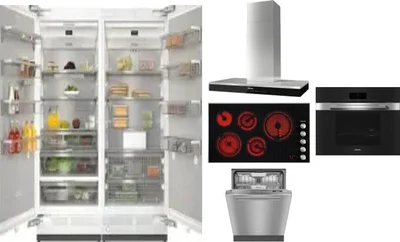 6 Piece Package Includes Refrigerator, Freezer, Cooktop, Wall Oven, Hood And Dishwasher