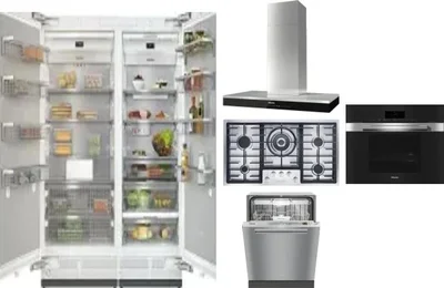 6 Piece Package Includes Refrigerator, Freezer, Cooktop, Wall Oven, Hood And Dishwasher