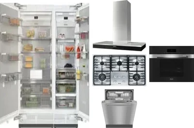 6 Piece Package Includes Refrigerator, Freezer, Cooktop, Wall Oven, Hood And Dishwasher