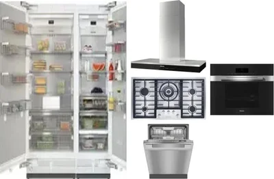6 Piece Package Includes Refrigerator, Freezer, Cooktop, Wall Oven, Hood And Dishwasher