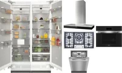 6 Piece Package Includes Refrigerator, Freezer, Cooktop, Wall Oven, Hood And Dishwasher