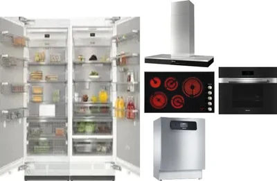 6 Piece Package Includes Refrigerator, Freezer, Cooktop, Wall Oven, Hood And Dishwasher