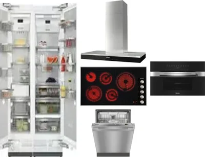 6 Piece Package Includes Refrigerator, Freezer, Cooktop, Wall Oven, Hood And Dishwasher