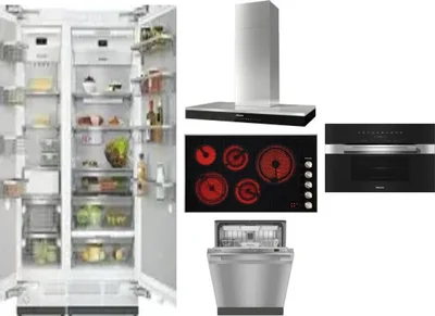 6 Piece Package Includes Refrigerator, Freezer, Cooktop, Wall Oven, Hood And Dishwasher