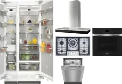 6 Piece Package Includes Refrigerator, Freezer, Cooktop, Wall Oven, Hood And Dishwasher