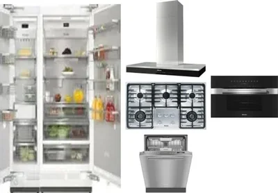6 Piece Package Includes Refrigerator, Freezer, Cooktop, Wall Oven, Hood And Dishwasher