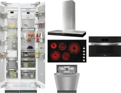 6 Piece Package Includes Refrigerator, Freezer, Cooktop, Wall Oven, Hood And Dishwasher