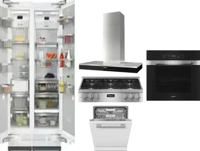 6 Piece Package Includes Refrigerator, Freezer, Cooktop, Wall Oven, Hood And Dishwasher