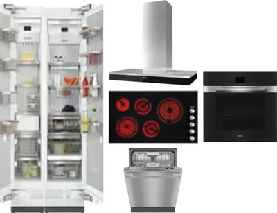 6 Piece Package Includes Refrigerator, Freezer, Cooktop, Wall Oven, Hood And Dishwasher