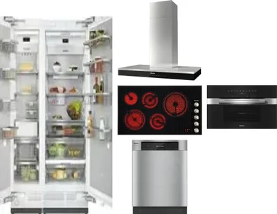 6 Piece Package Includes Refrigerator, Freezer, Cooktop, Wall Oven, Hood And Dishwasher