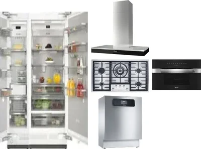 6 Piece Package Includes Refrigerator, Freezer, Cooktop, Wall Oven, Hood And Dishwasher