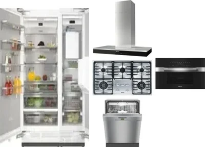 6 Piece Package Includes Refrigerator, Freezer, Cooktop, Wall Oven, Hood And Dishwasher