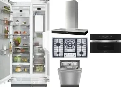 6 Piece Package Includes Refrigerator, Freezer, Cooktop, Wall Oven, Hood And Dishwasher