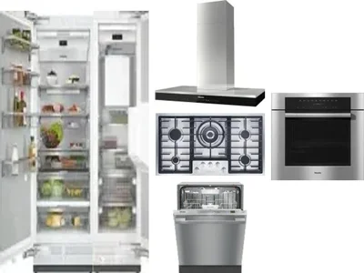 6 Piece Package Includes Refrigerator, Freezer, Cooktop, Wall Oven, Hood And Dishwasher