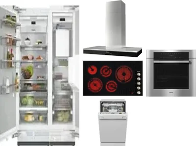 6 Piece Package Includes Refrigerator, Freezer, Cooktop, Wall Oven, Hood And Dishwasher
