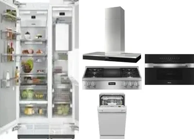 6 Piece Package Includes Refrigerator, Freezer, Cooktop, Wall Oven, Hood And Dishwasher