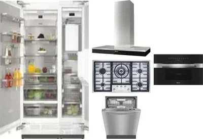 6 Piece Package Includes Refrigerator, Freezer, Cooktop, Wall Oven, Hood And Dishwasher