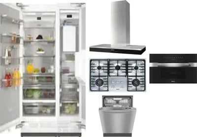 6 Piece Package Includes Refrigerator, Freezer, Cooktop, Wall Oven, Hood And Dishwasher