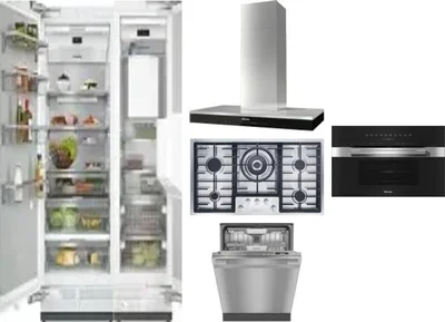 6 Piece Package Includes Refrigerator, Freezer, Cooktop, Wall Oven, Hood And Dishwasher