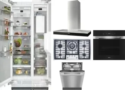 6 Piece Package Includes Refrigerator, Freezer, Cooktop, Wall Oven, Hood And Dishwasher