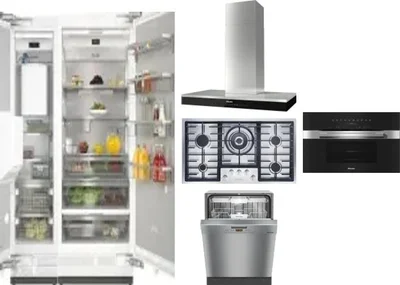 6 Piece Package Includes Refrigerator, Freezer, Cooktop, Wall Oven, Hood And Dishwasher